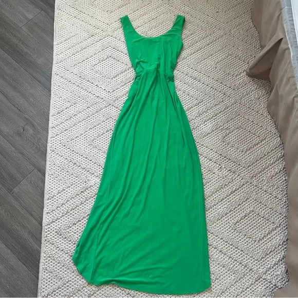 Ralph Lauren Twist Front Stretch Jersey Dress Neon Green - Picture 4 of 4